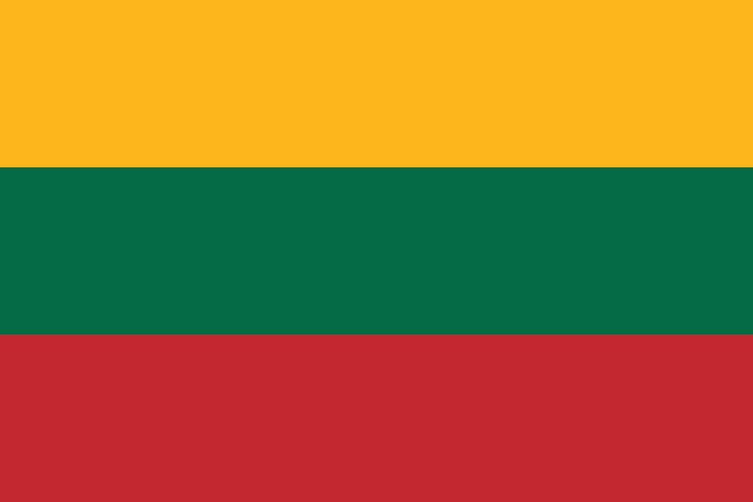 The Flag of Lithuania, showcasing the national colors. Horizontal tricolor flag of Lithuania. vector