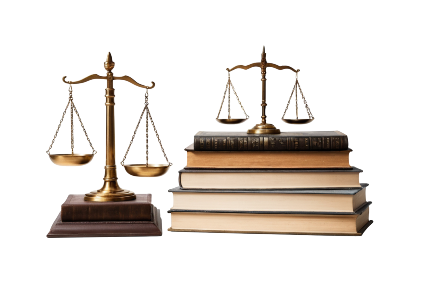 Scales of justice on top of stacked books guiding judicial decisions daily png