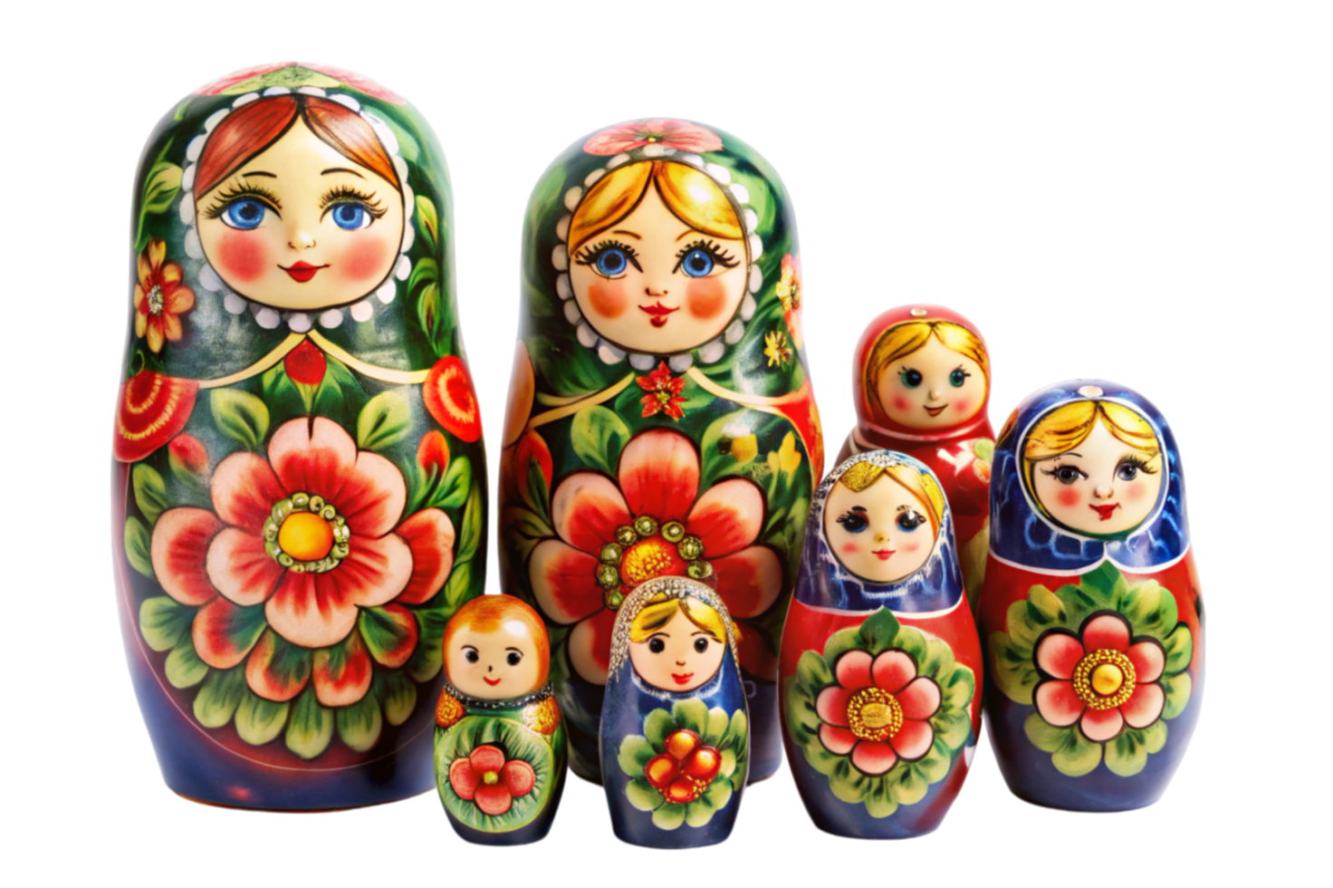 Nesting dolls each layer unique personality png