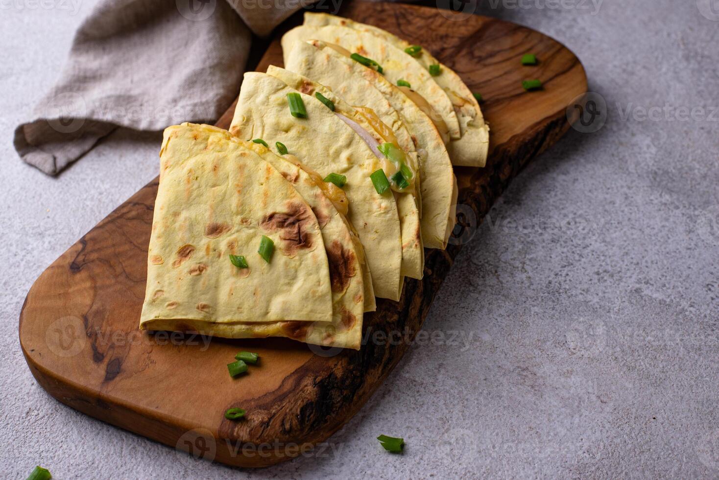 Quesadilla with chicken, tortilla wrap photo