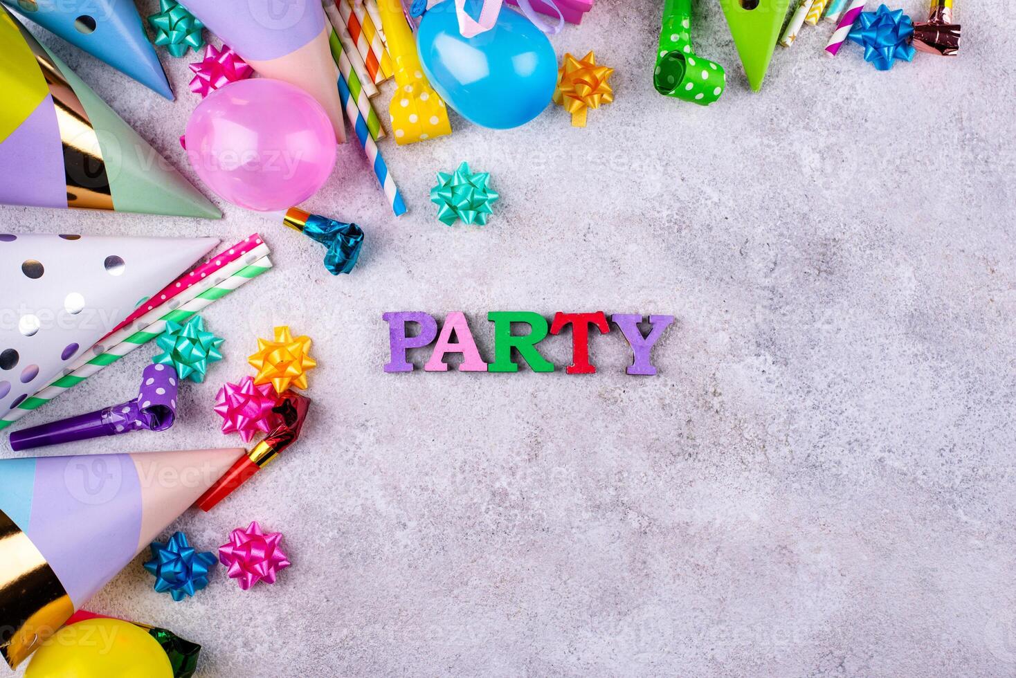 Birthday party celebration concept with papaer hat photo