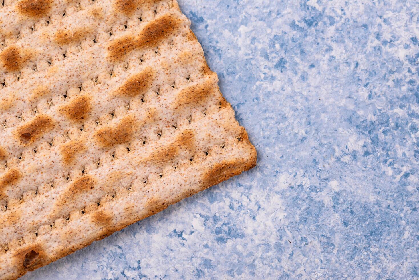 Traditional Jewish bread matzo for Passover photo