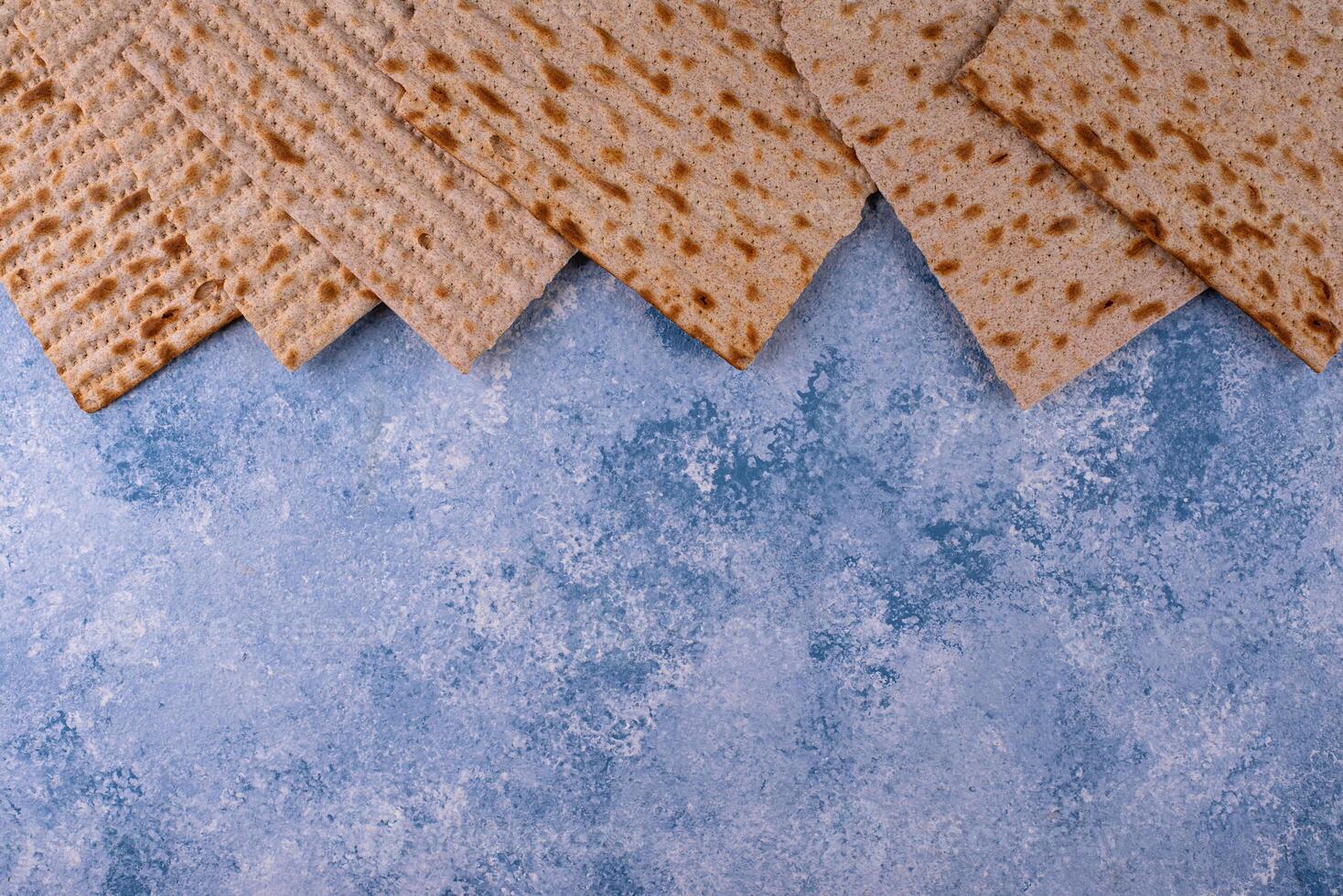 Traditional Jewish bread matzo for Passover photo