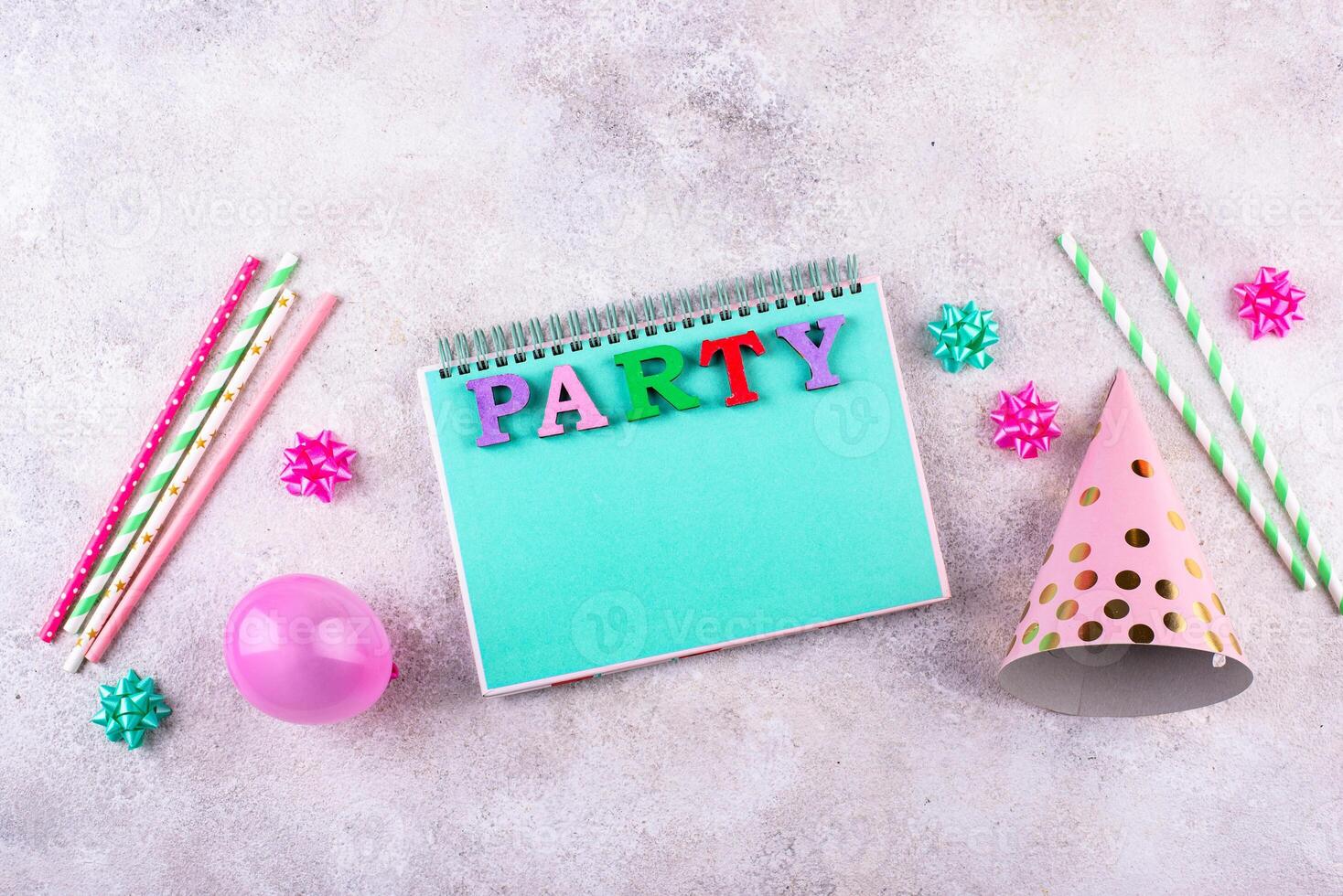 Birthday party celebration concept with papaer hat photo
