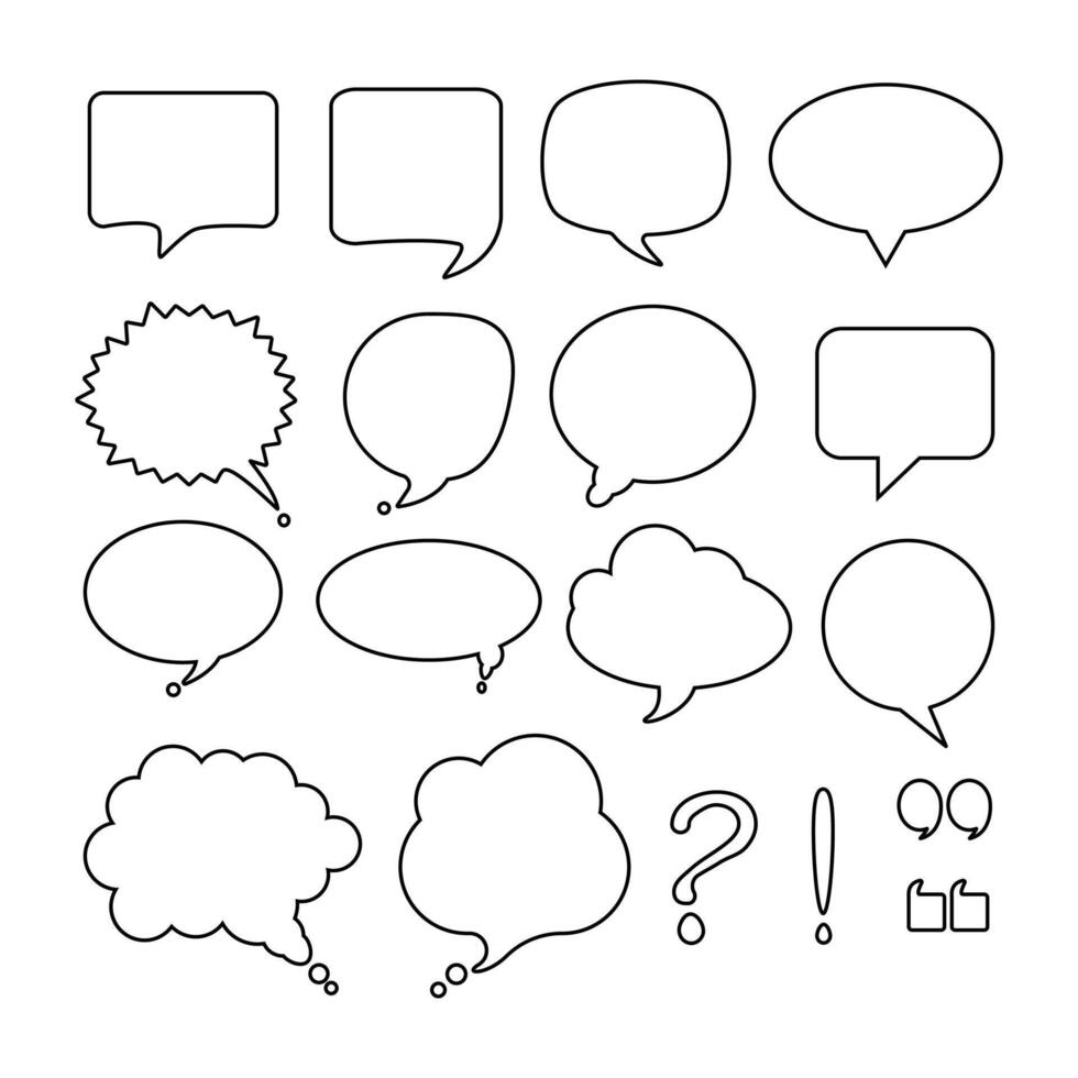 Set of bubble chat symbol icon vector