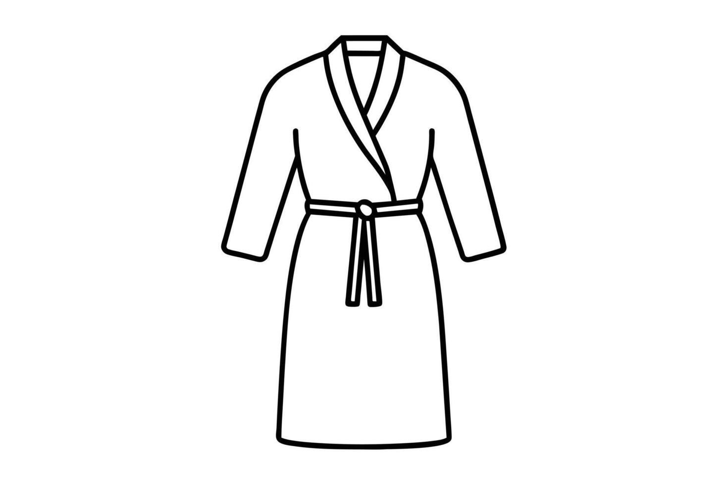 A Simple Line Drawing of a Classic Wrap-Around Bathrobe vector