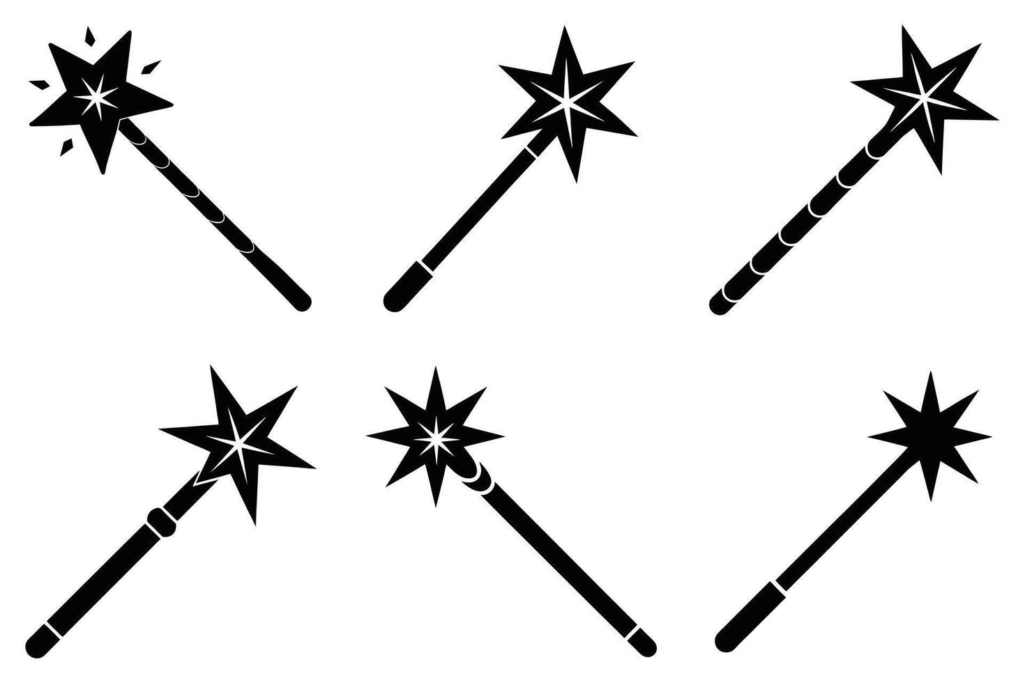 Magic Wand Icons Set for Fantasy Design vector