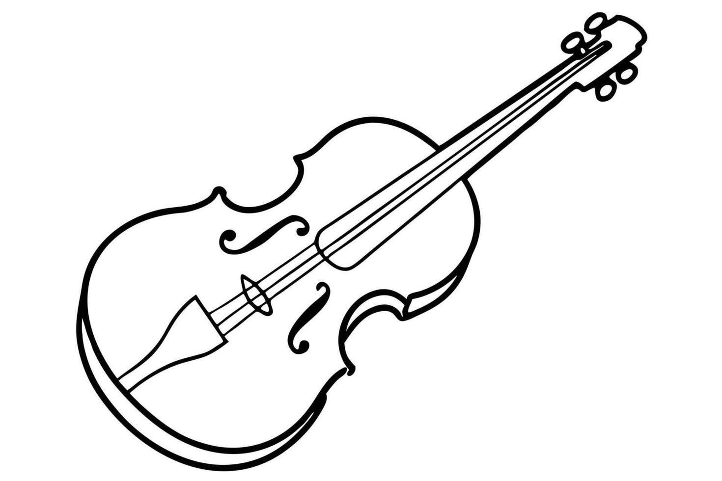 Simple black and white illustration of a violin vector