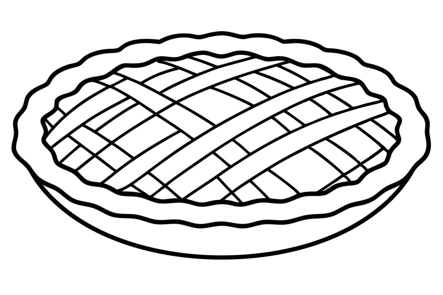 A simple line drawing of a delicious-looking pie. vector