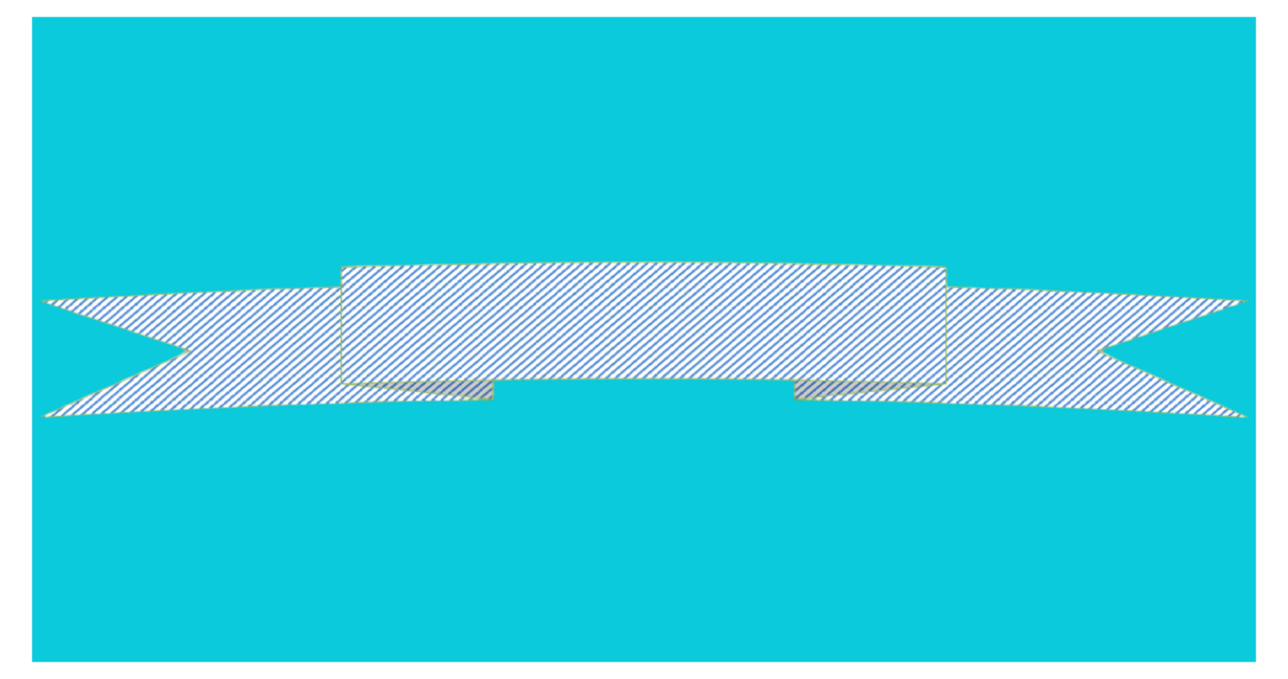 Striped Ribbon Banner on Blue Background png