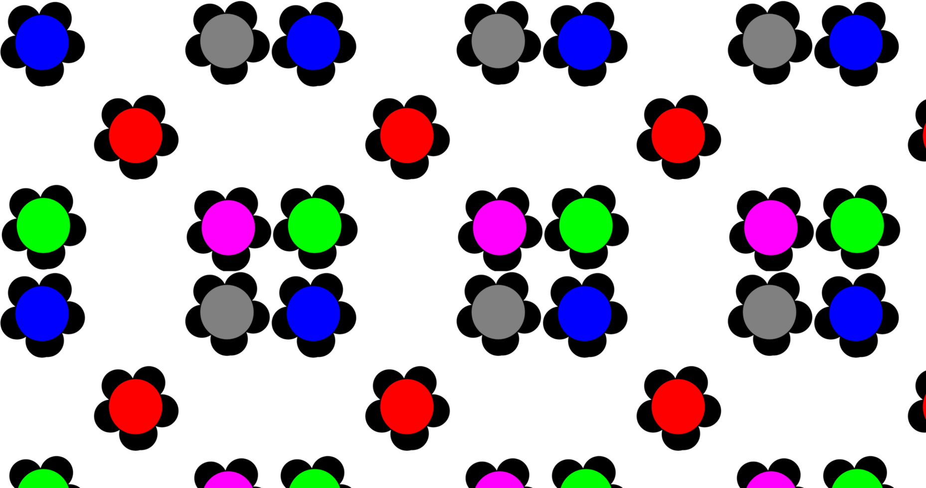 Colorful Polka Dot Pattern on Black Background with Geometric Design png