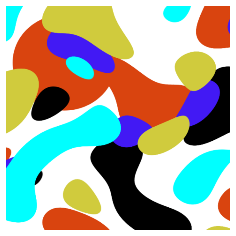 Abstract Colorful Organic Shapes Pattern on White Background png
