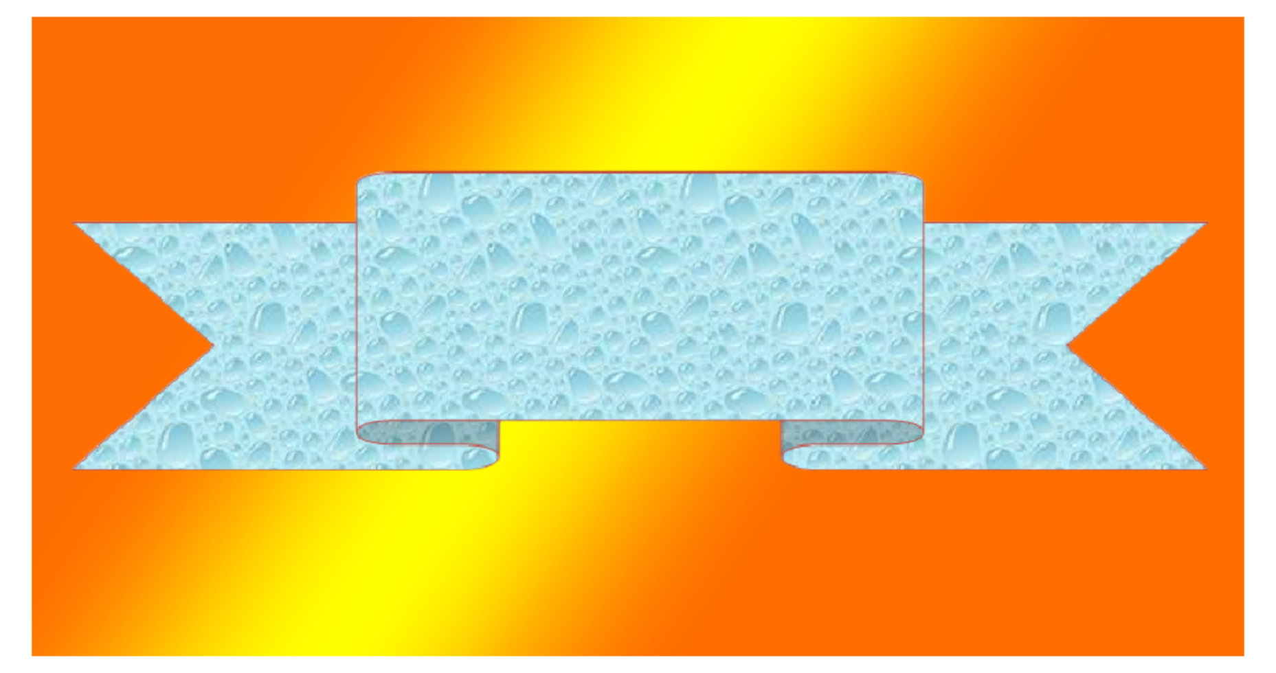 Water Droplet Ribbon Banner on Gradient Background png