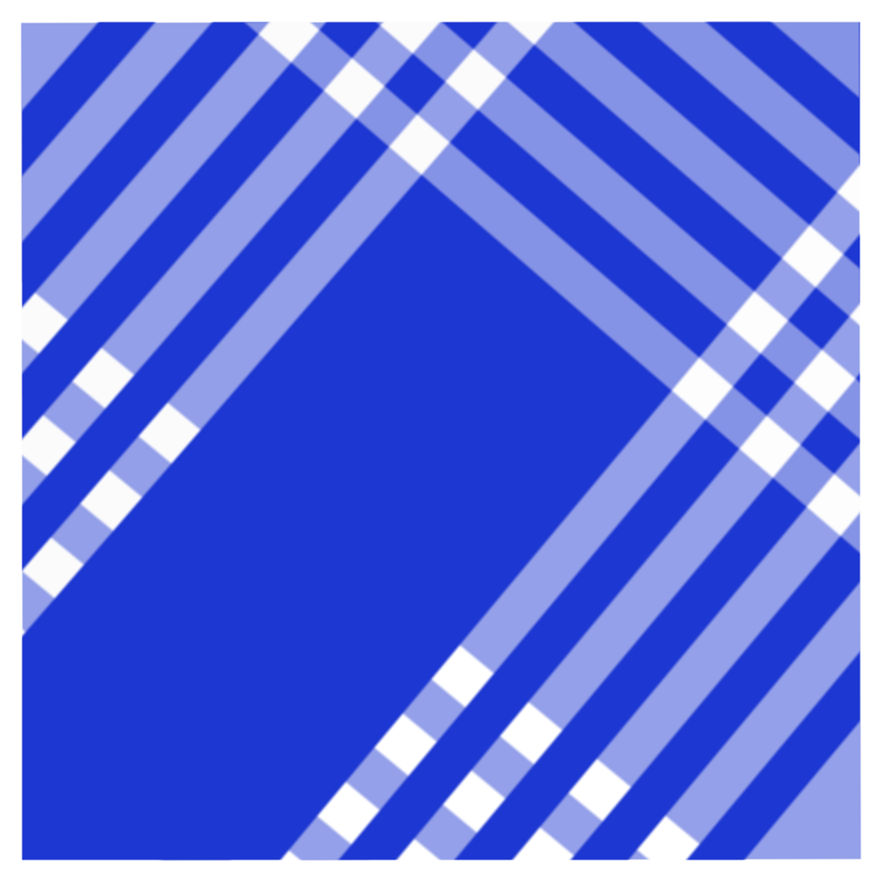 Abstract Blue and White Plaid Pattern on Transparent Background png