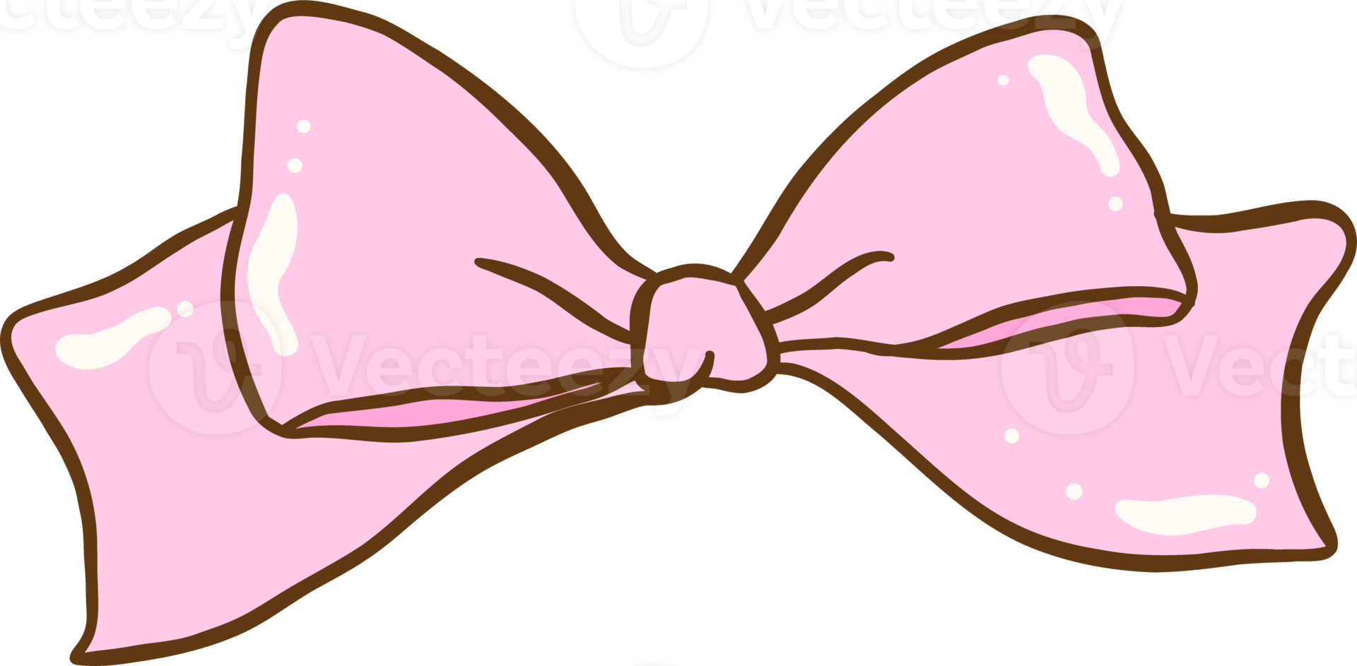 Cute Pink Ribbon Bow Tie Hand Drawn png