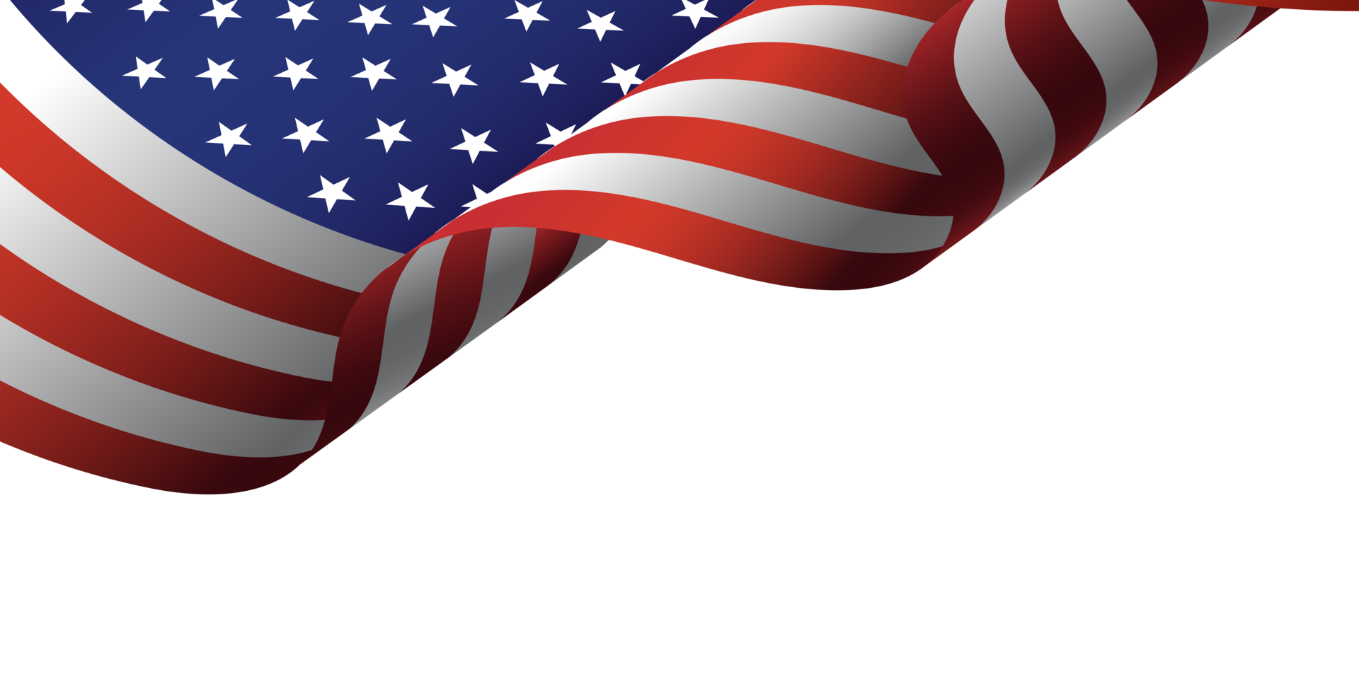 Waving flag of American isolated. Symbols of USA. Template for banner card and advertising png