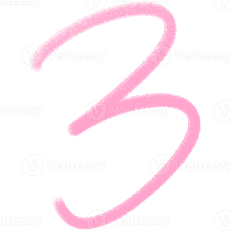 Chalk pink Number 3 png