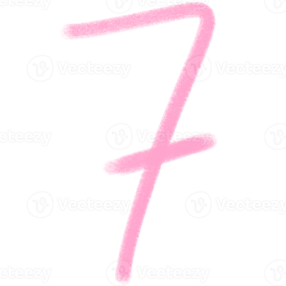 Chalk Pink Number 7 png