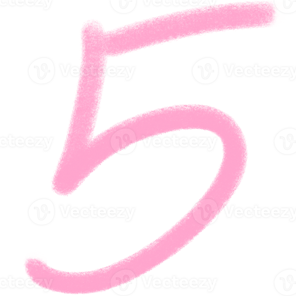 Chalk Pink Number 5 png