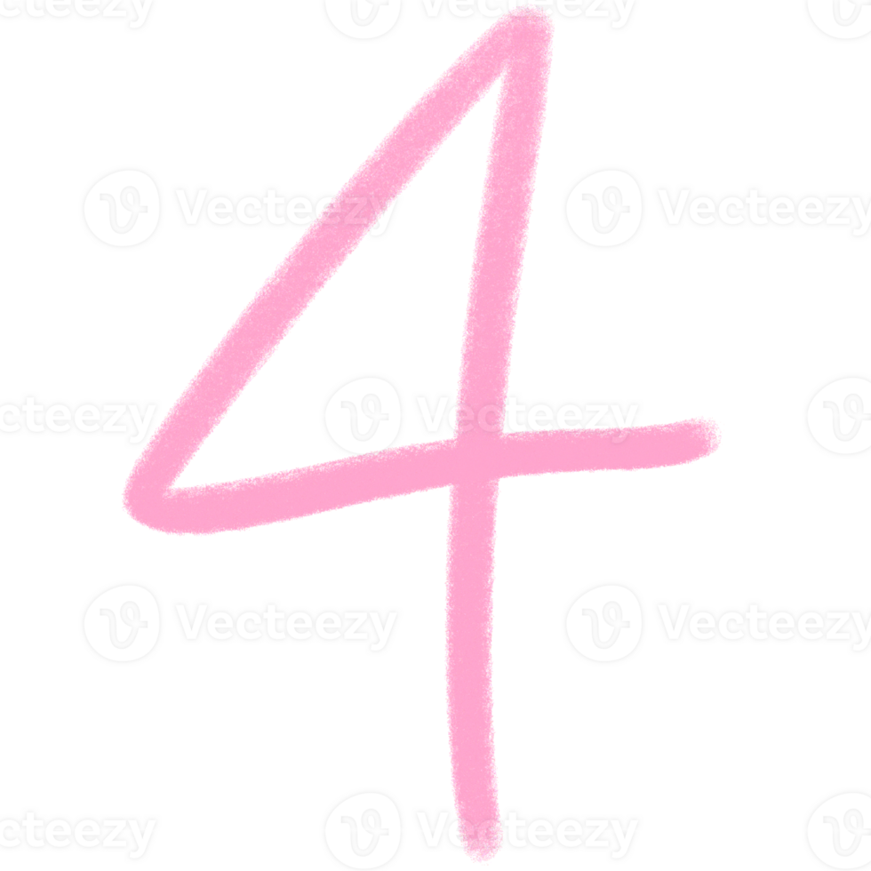 Chalk Pink Number 4 png