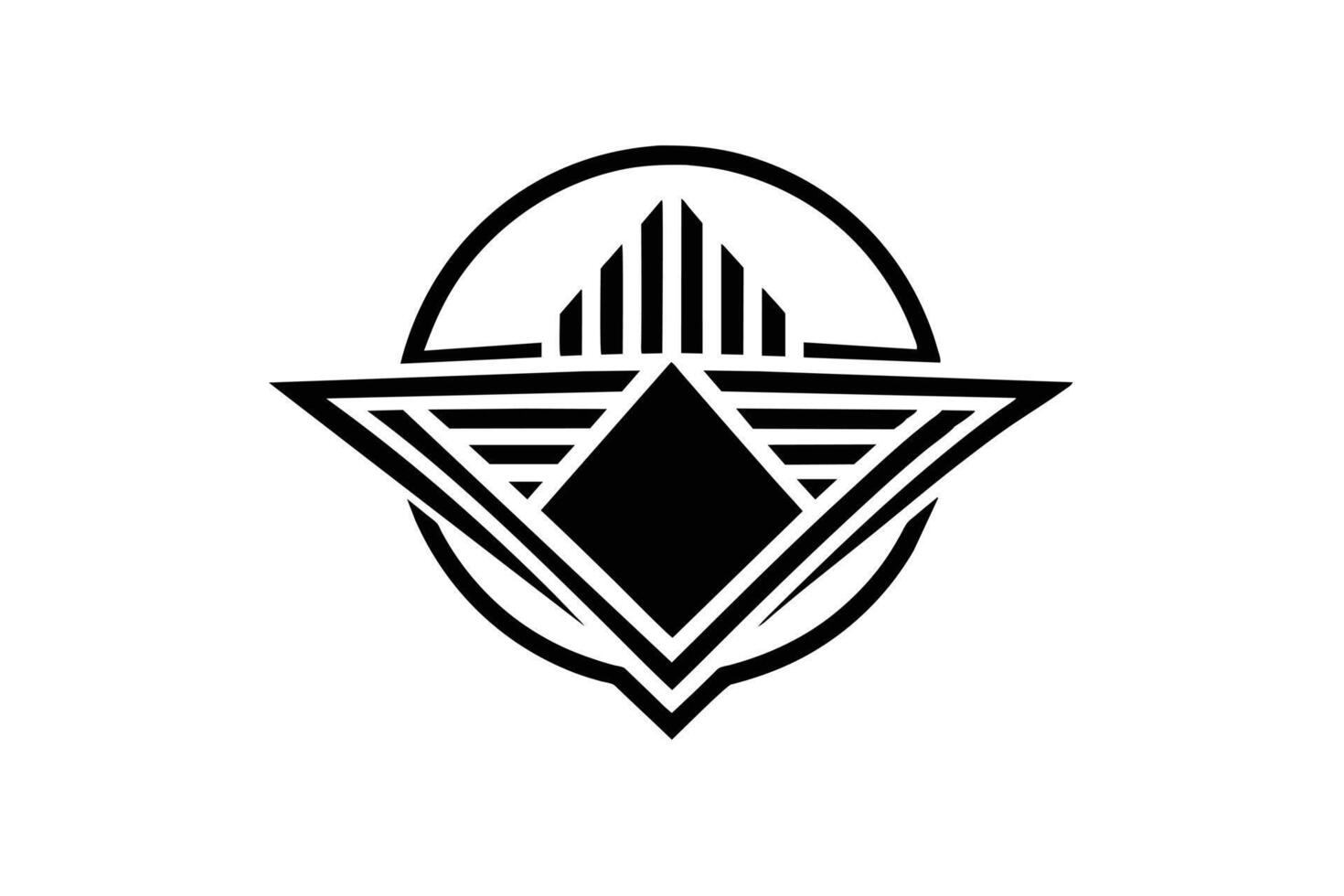 Stylish Black and White Geometric Emblem Design vector