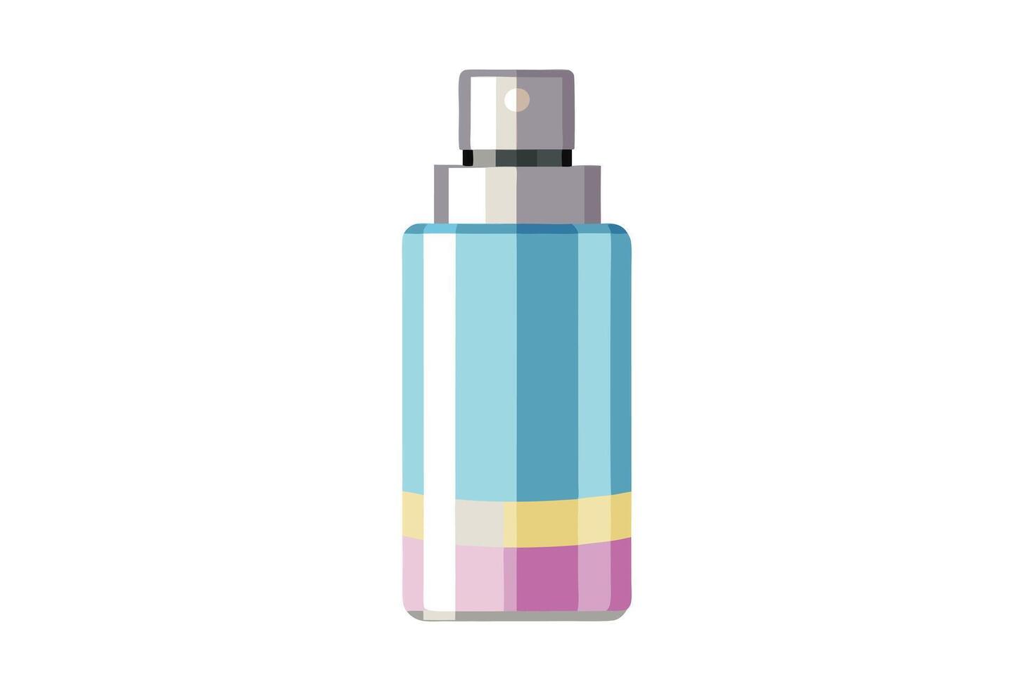Stylish light blue and pink spray bottle, perfect for design assets. vector