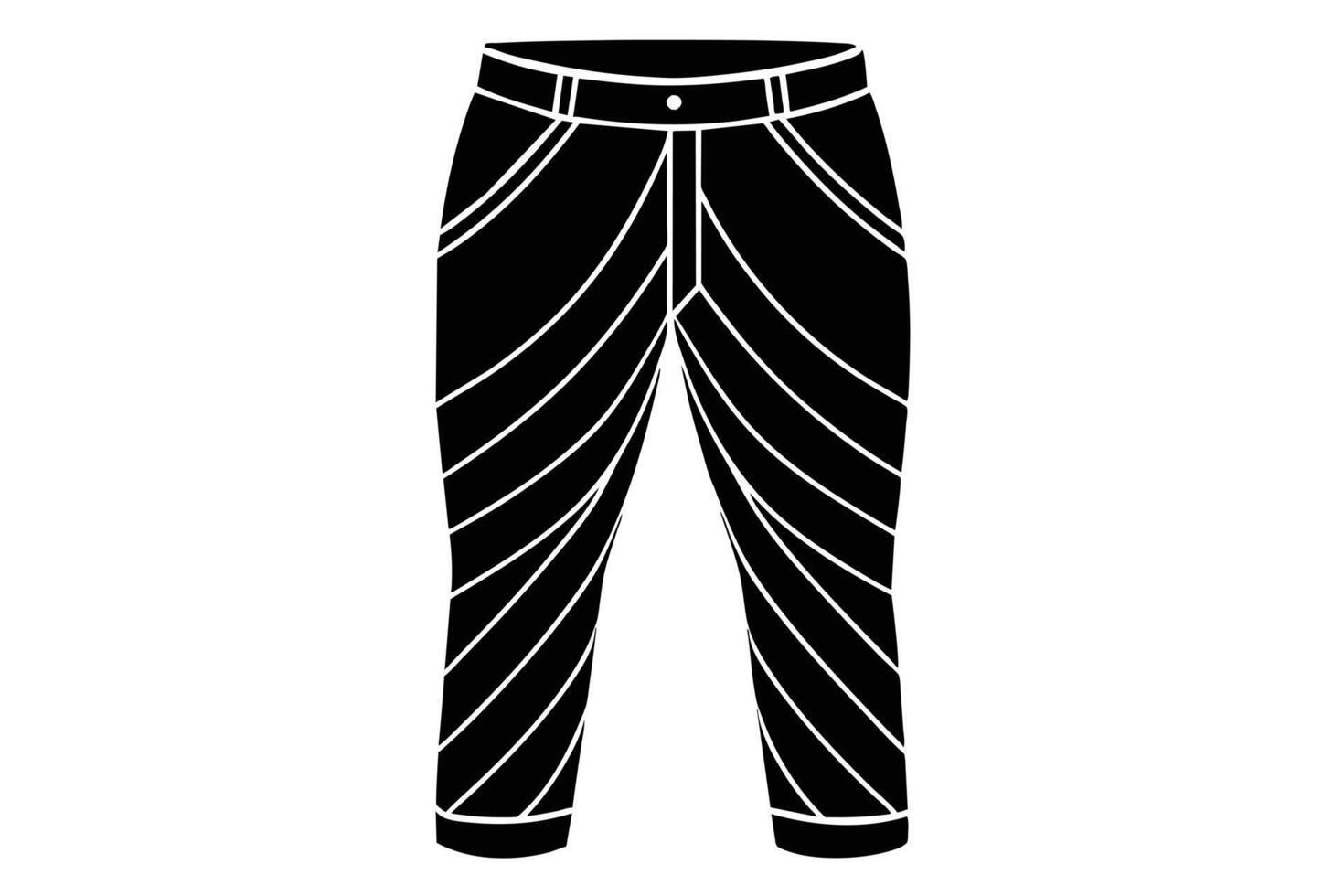 Stylish Black Capri Pants Design vector