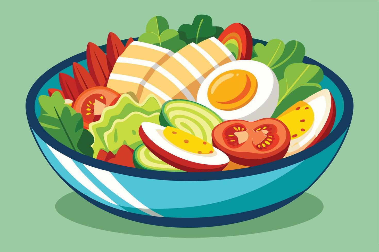 Colorful Healthy Salad Bowl Illustration vector