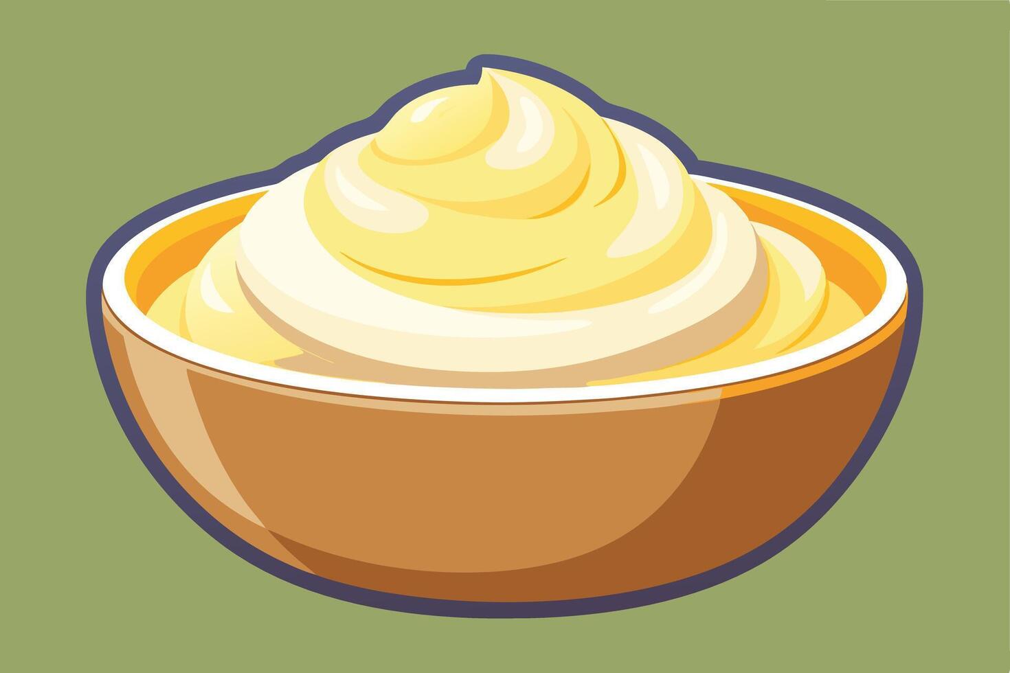 A Creamy Dip in a Bowl A Delicious Visual vector