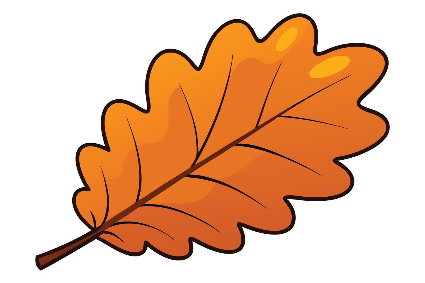 Vibrant autumn oak leaf graphic design vector