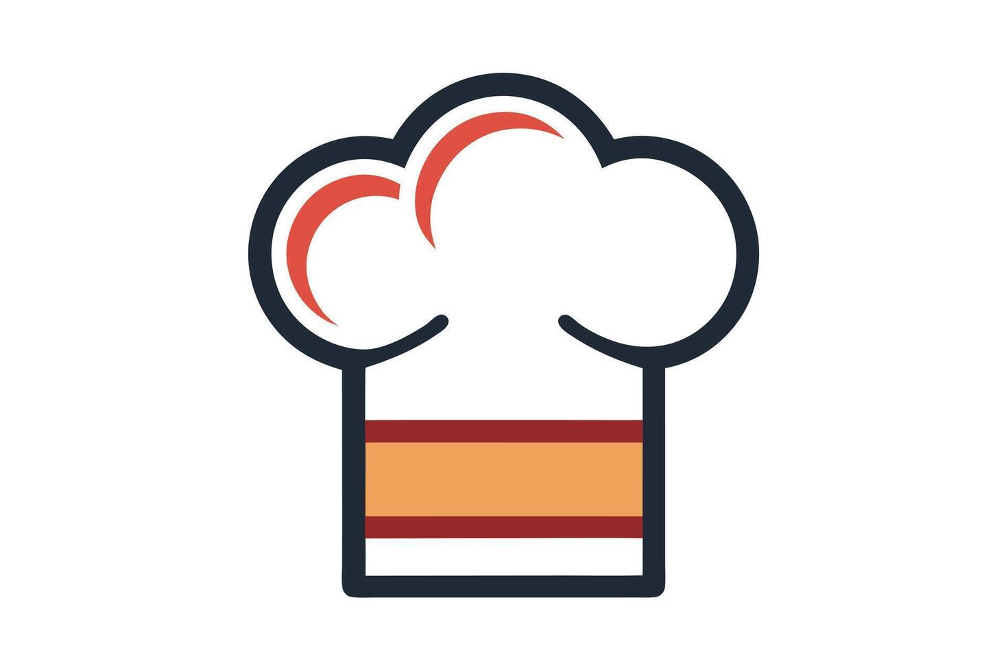 Simple Chef's Hat Icon Perfect for Culinary Themes vector