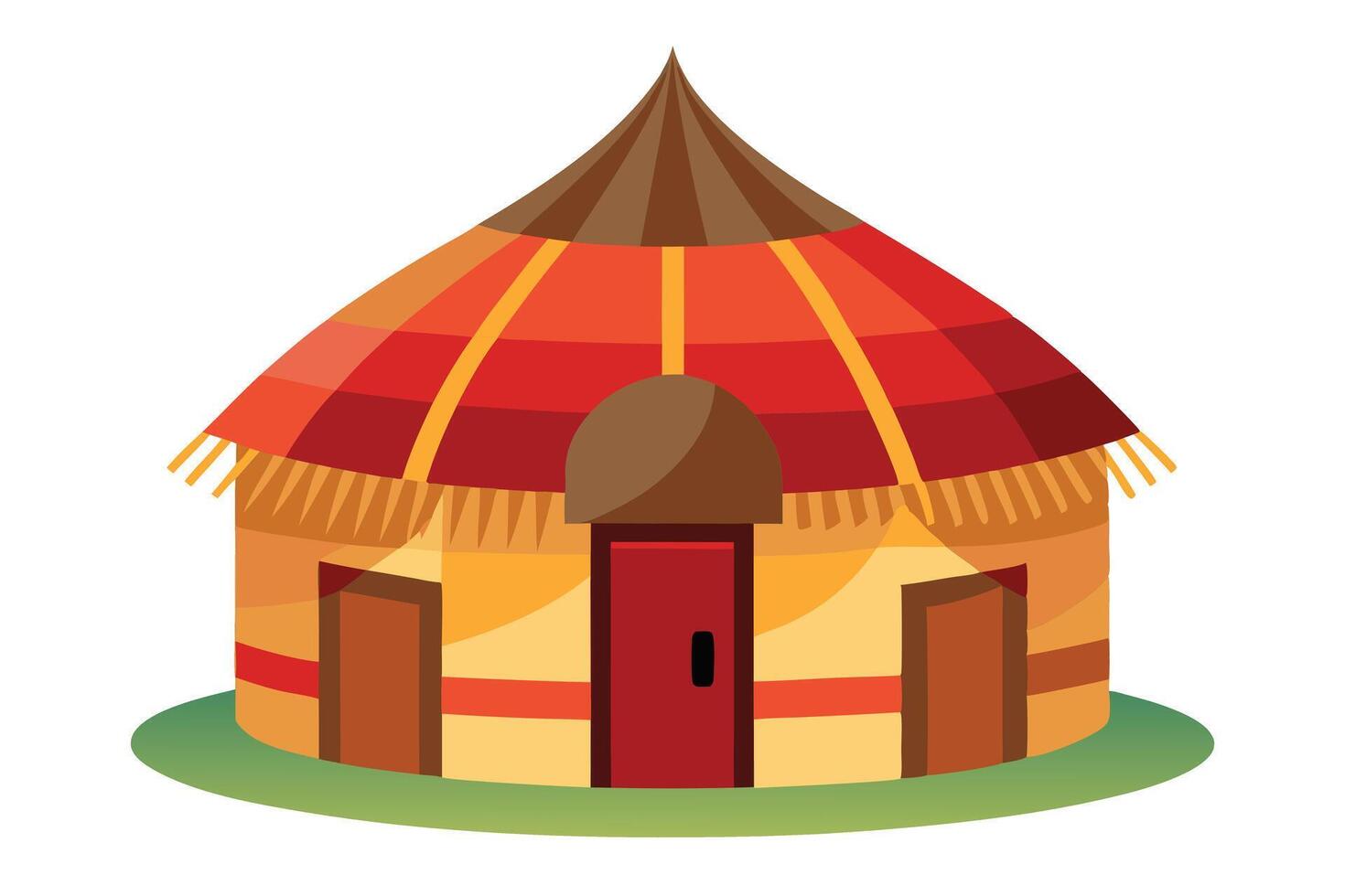 A Colorful illustration of a traditional yurt. vector