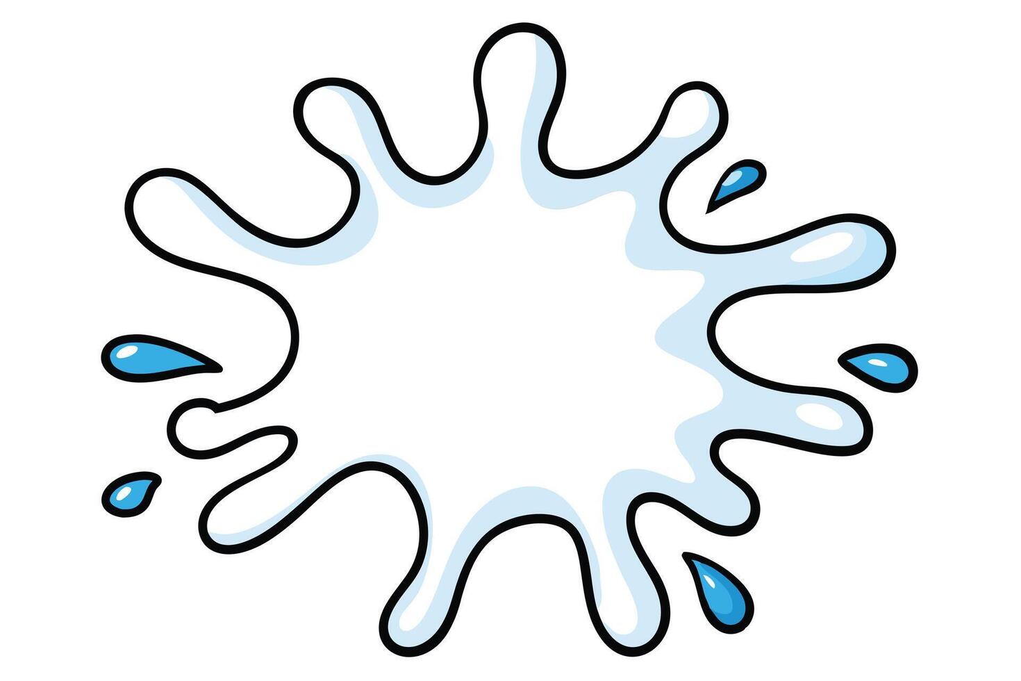 A Cartoon Splash of Water on White Background vector