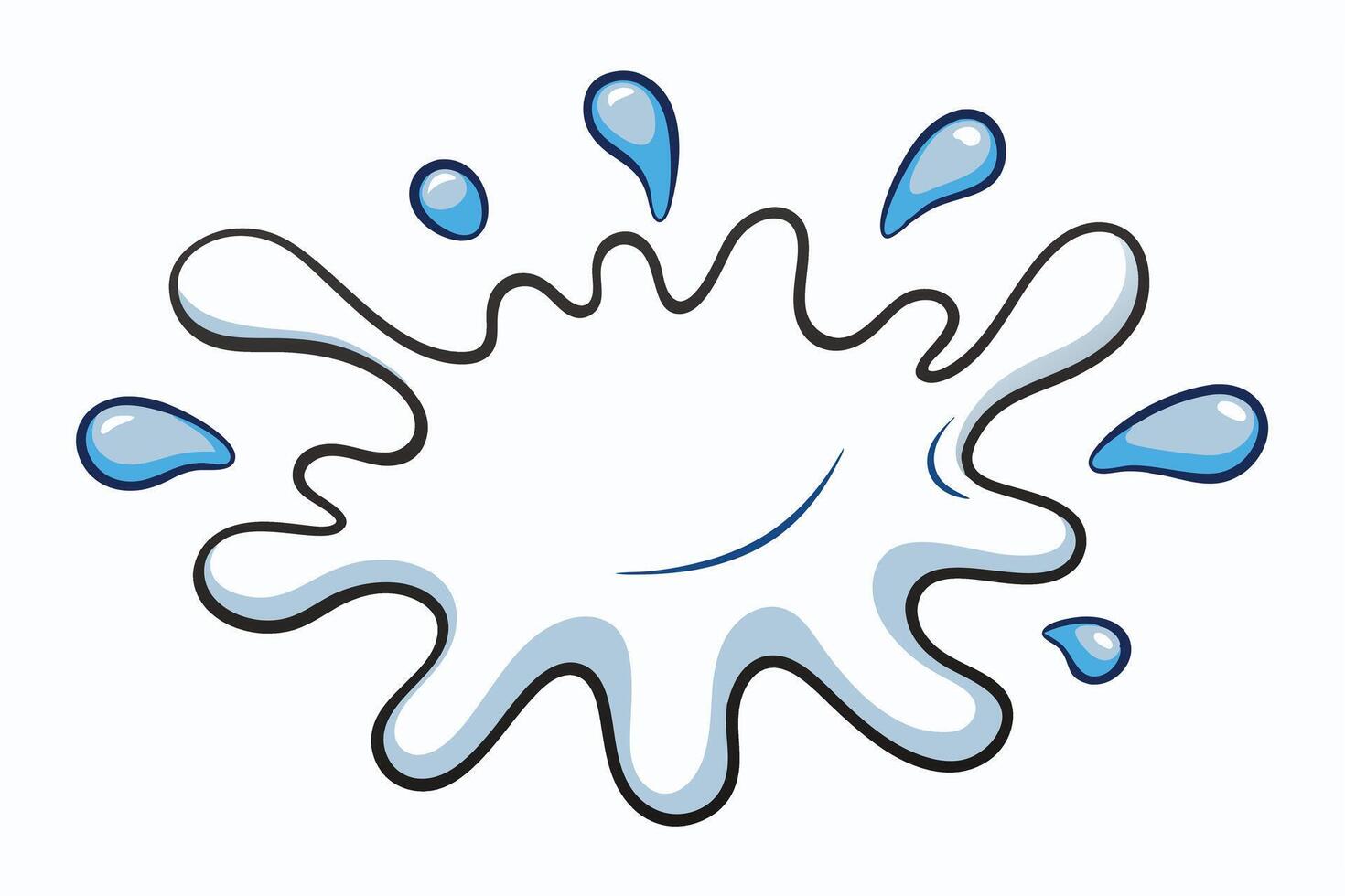 Cartoon Splash of Water on White Background vector