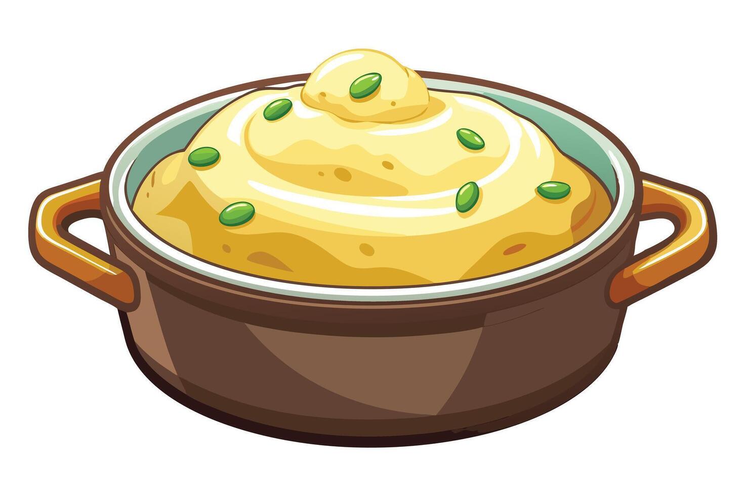 A Creamy Mashed Potatoes in a Pot - Cartoon Illustration vector