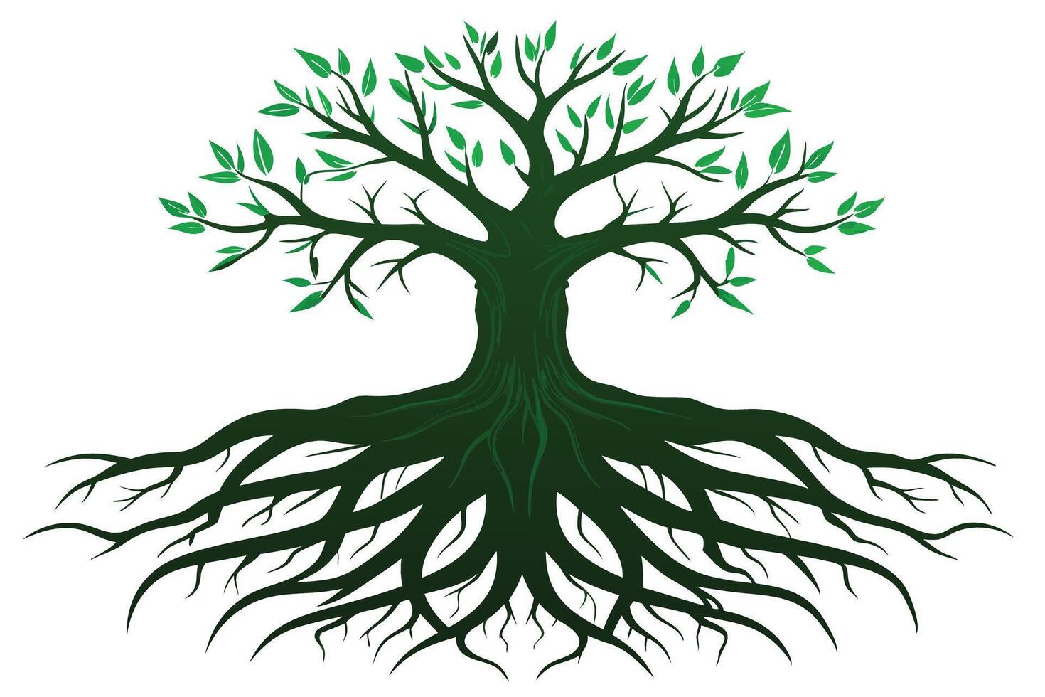Majestic Tree Roots Symbolizing Strength and Growth vector