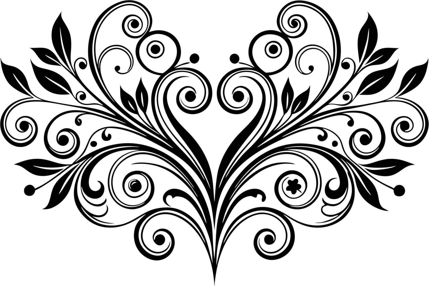 Elegant black and white floral design artwork. vector