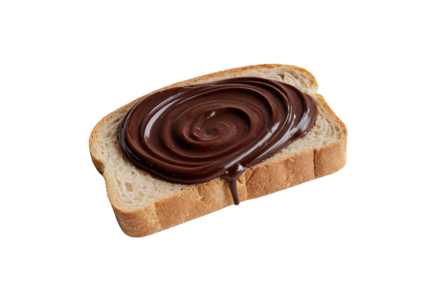 Slice of bread with chocolate spread goodness png