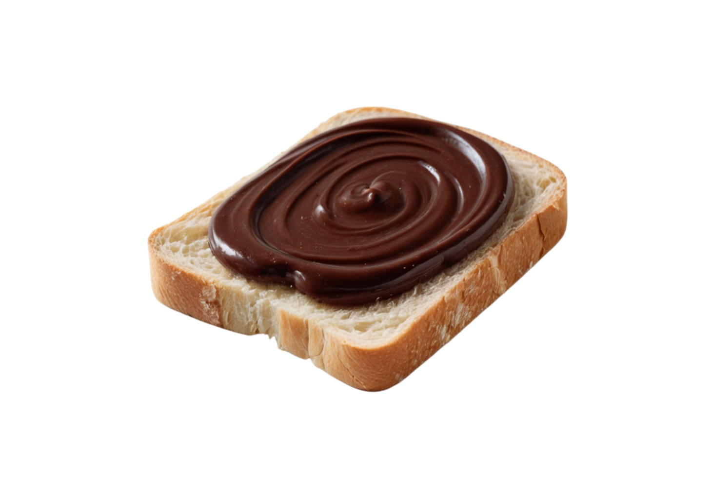 Slice of bread with chocolate spread delight png