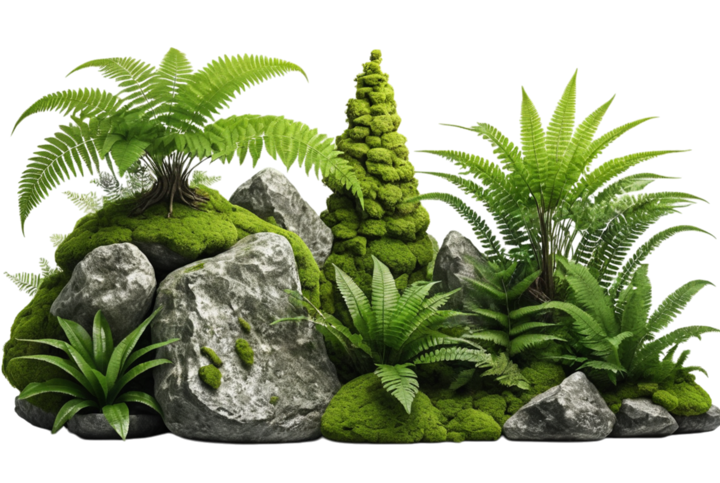 Tropical plant fern moss bush tree wonders png