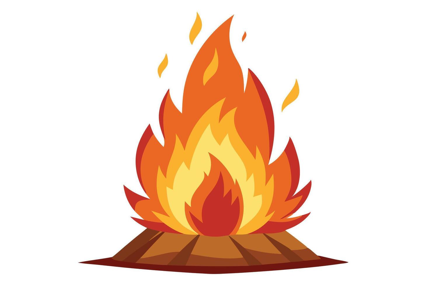 Cartoon Illustration of a Burning Campfire vector