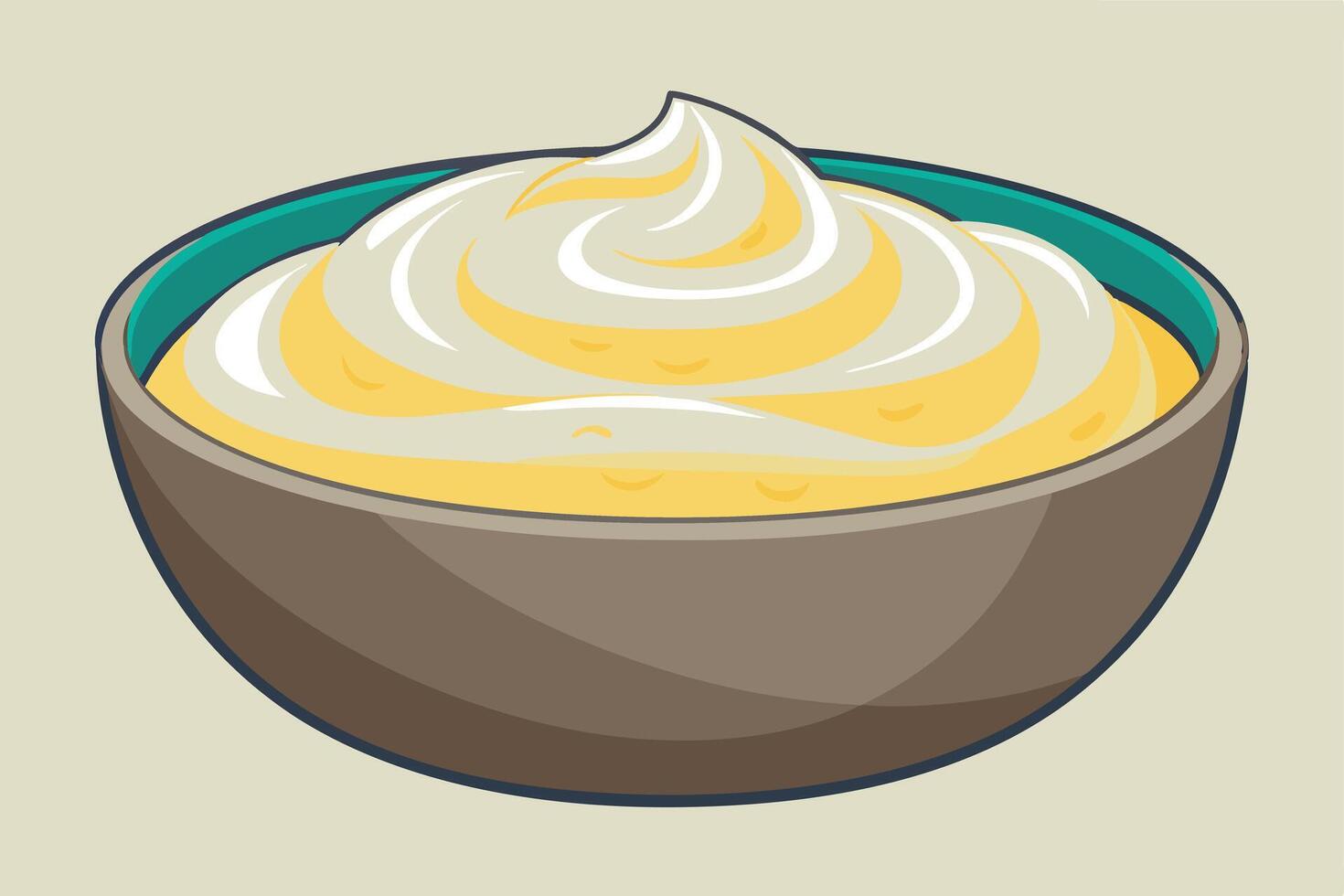 Creamy Dip in a Bowl A Delicious Visual vector