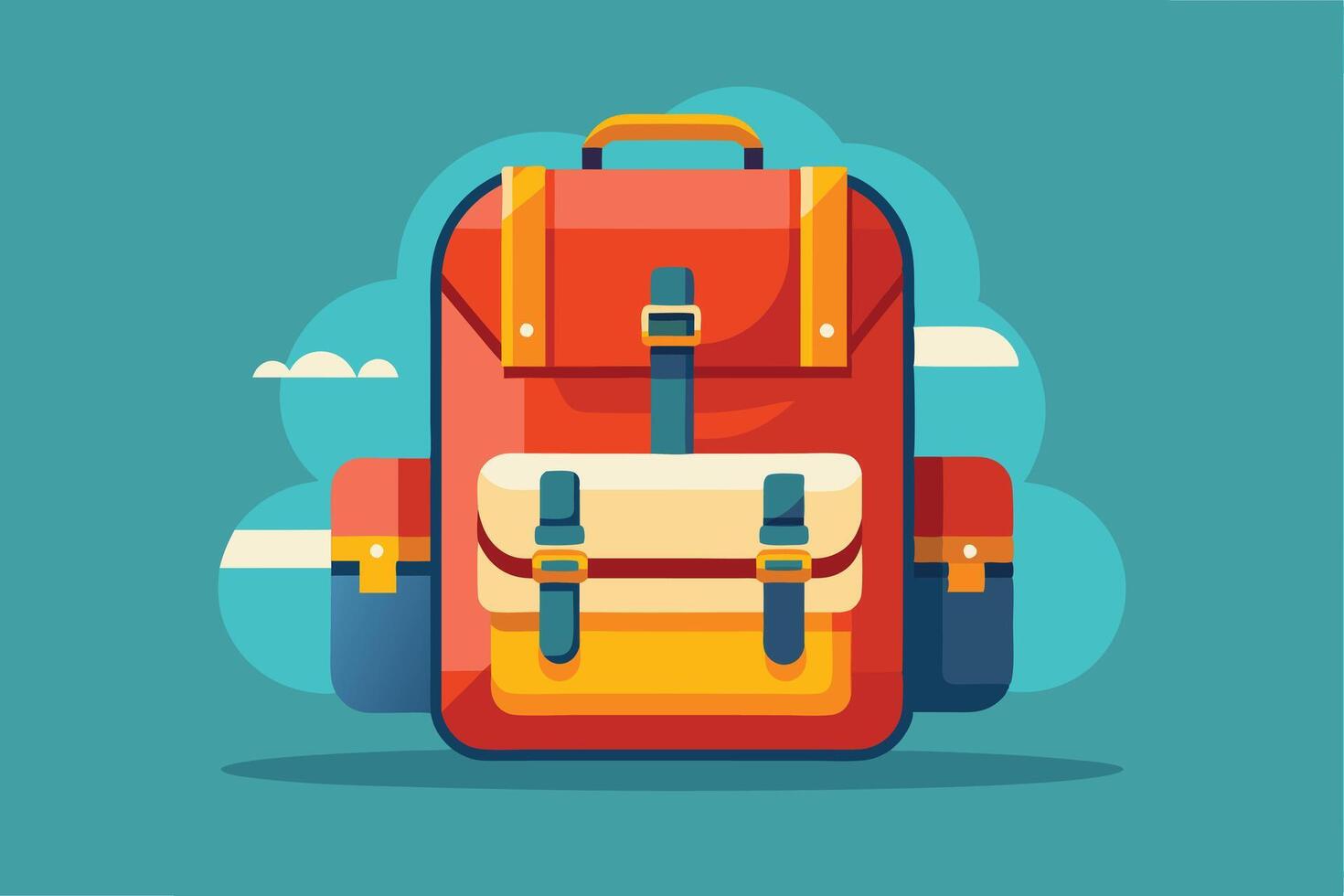 Colorful Flat Illustration of a Stylish Backpack vector