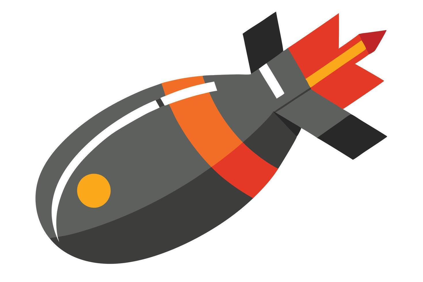 A Cartoon illustration of a bomb against a white background. vector