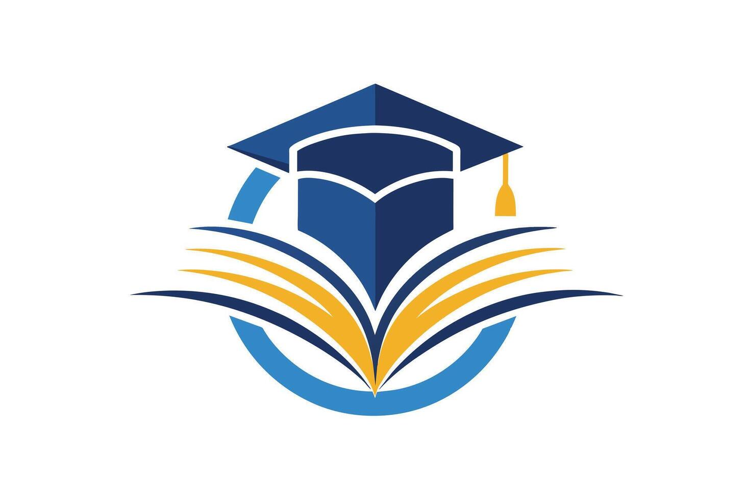 Educational Logo Featuring Graduation Cap and Open Book vector