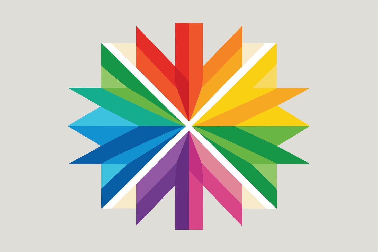 A Vibrant Rainbow Color Spectrum Radiating Outward vector
