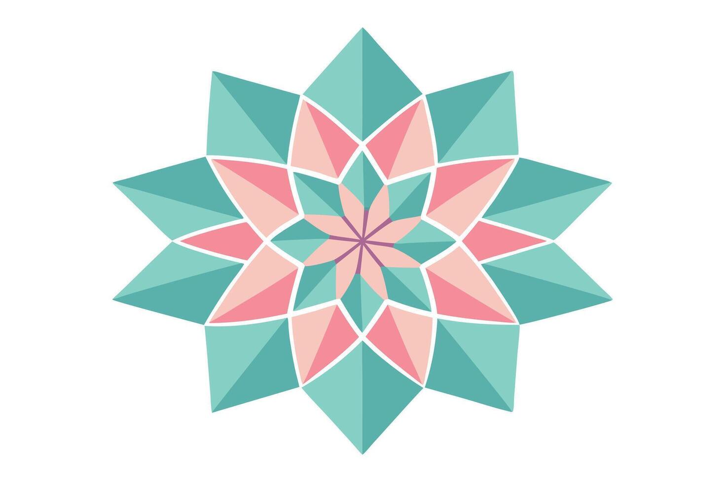 Ornate Starburst Design in Pastel Tones vector