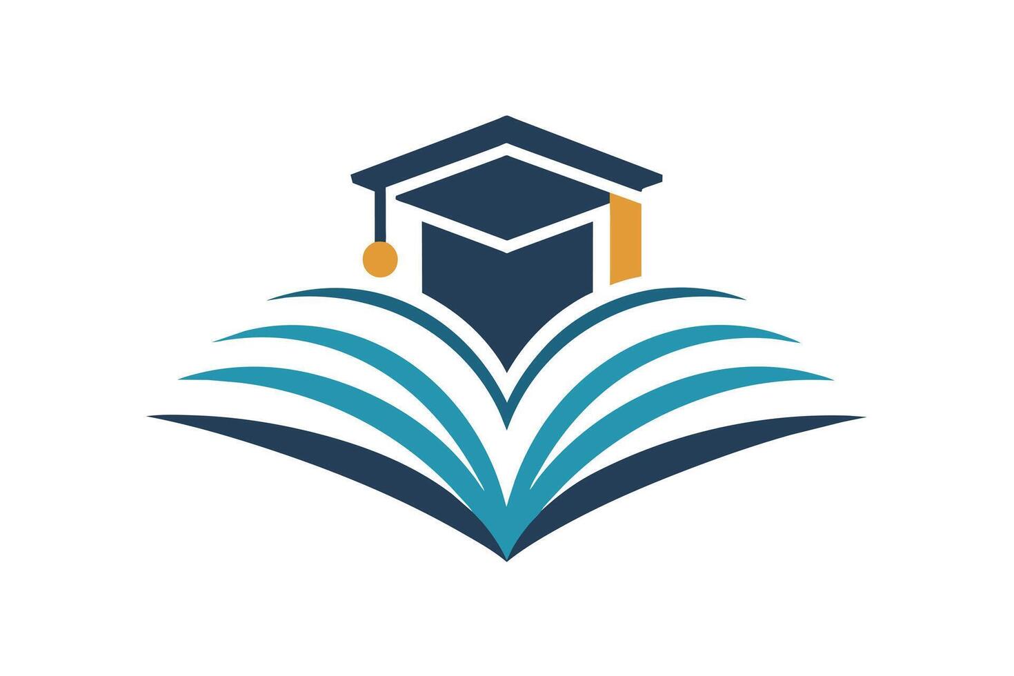 A Educational Logo Featuring Graduation Cap and Open Book vector