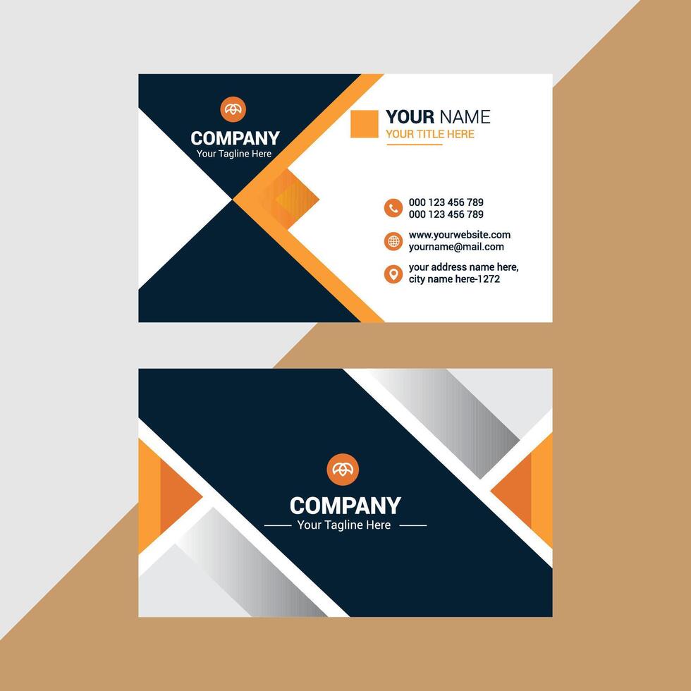 Modern Dual-Toned Business Card Template with Professional Geometric Design vector