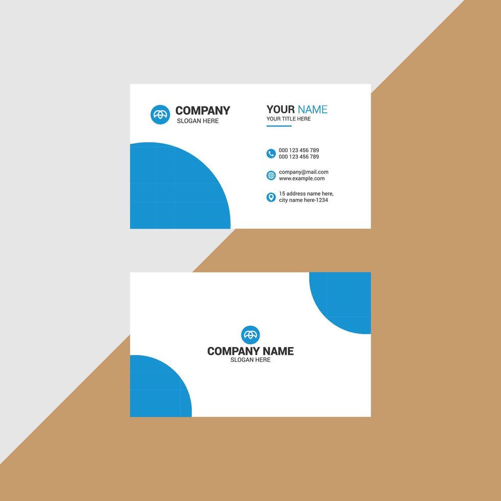 Modern Blue and White Business Card Design Template vector